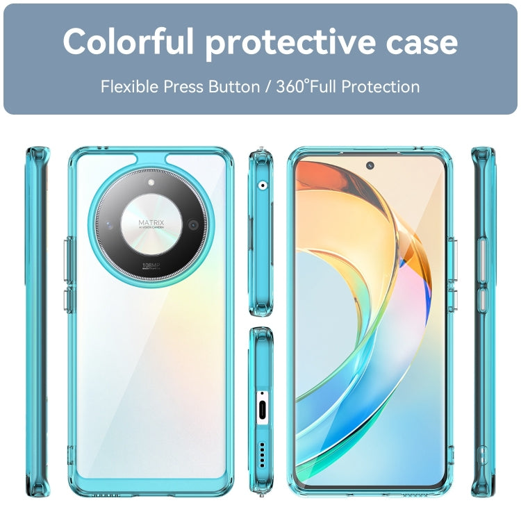 For Honor X50 Pro Colorful Series Acrylic Hybrid TPU Phone Case(Transparent Blue) - Honor Cases by PMC TechLife | Online Shopping South Africa | PMC TechLife | Buy Now Pay Later Mobicred