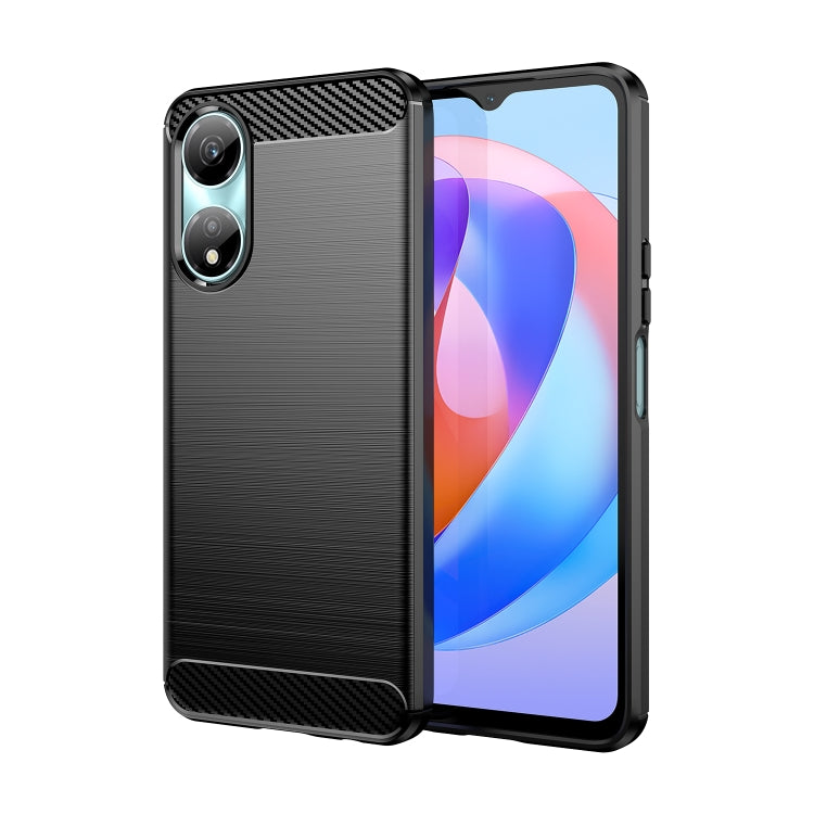 For Honor X7b Brushed Texture Carbon Fiber TPU Phone Case(Black) - Honor Cases by PMC TechLife | Online Shopping South Africa | PMC TechLife