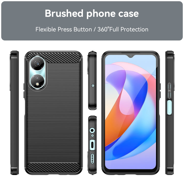 For Honor X5 Plus Brushed Texture Carbon Fiber TPU Phone Case(Black) - Honor Cases by PMC TechLife | Online Shopping South Africa | PMC TechLife