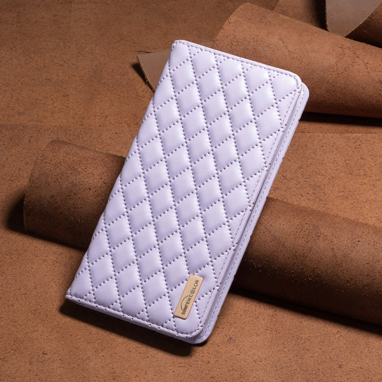 For iPhone 16 Plus Diamond Lattice Magnetic Leather Flip Phone Case(Purple) - iPhone 16 Plus Cases by PMC TechLife | Online Shopping South Africa | PMC TechLife | Buy Now Pay Later Mobicred