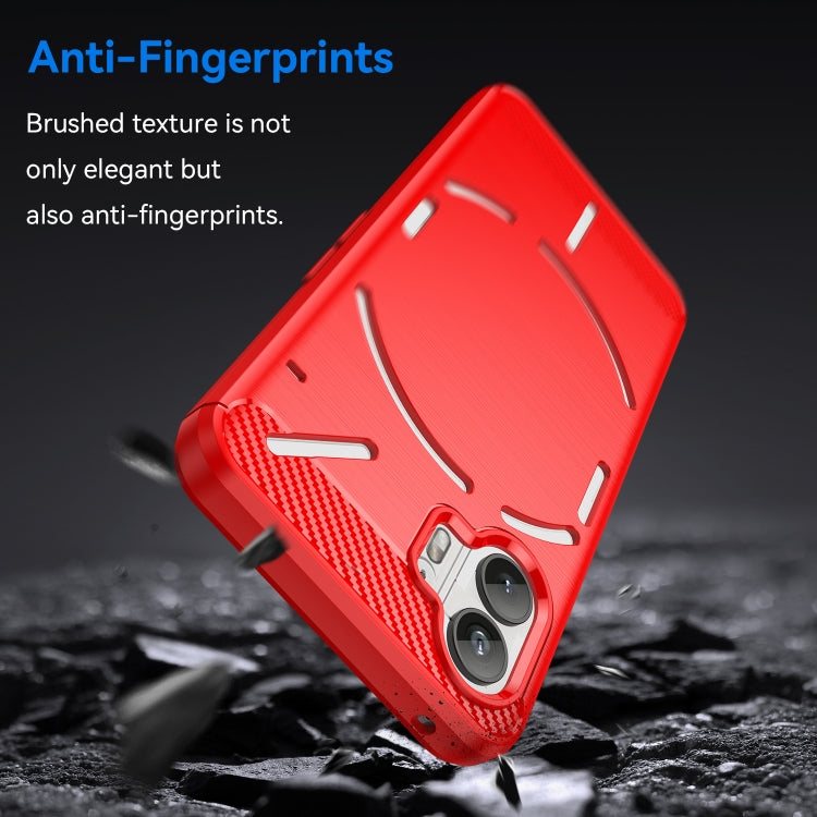 For Nothing Phone 2 Carbon Fiber Brushed Texture TPU Phone Case(Red) - free shipping - PMC TechLife - Order now!