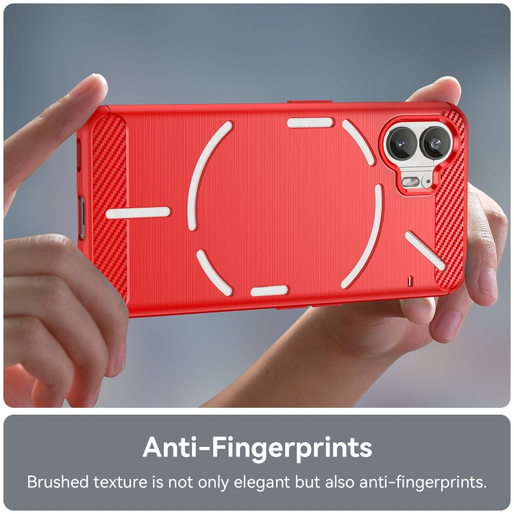 For Nothing Phone 2 Carbon Fiber Brushed Texture TPU Phone Case(Red) - free shipping - PMC TechLife - Order now!