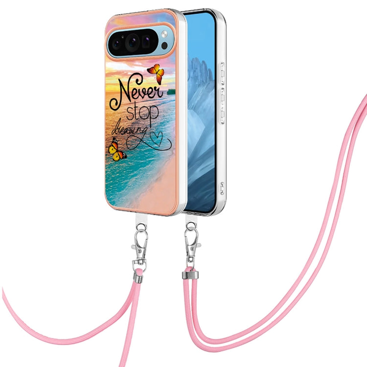 For Google Pixel 9 / 9 Pro Electroplating IMD TPU Phone Case with Lanyard(Dream Butterfly) - Google Cases by PMC TechLife | Online Shopping South Africa | PMC TechLife | Buy Now Pay Later Mobicred