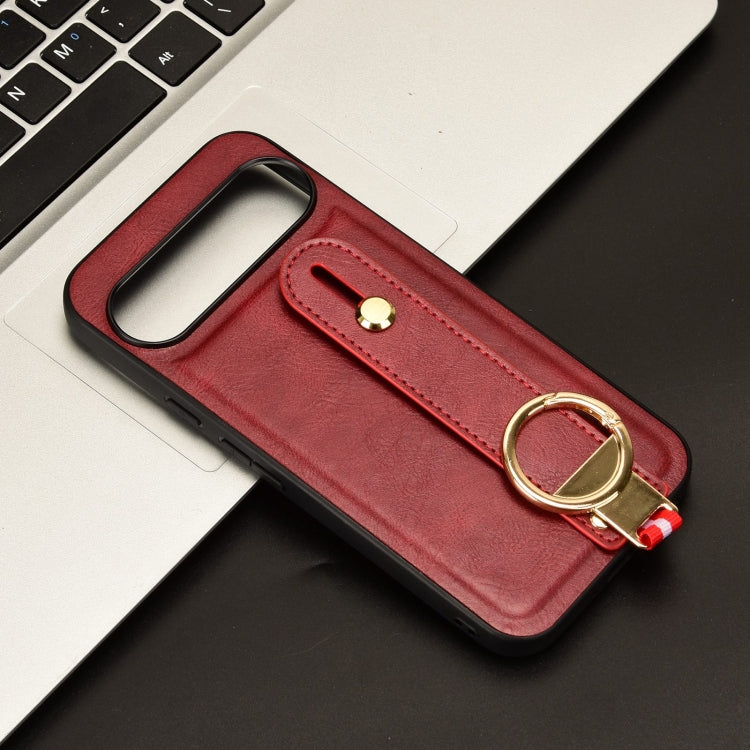 For Google Pixel 9 Wristband Leather Back Phone Case(Red) - Google Cases by PMC TechLife | Online Shopping South Africa | PMC TechLife | Buy Now Pay Later Mobicred