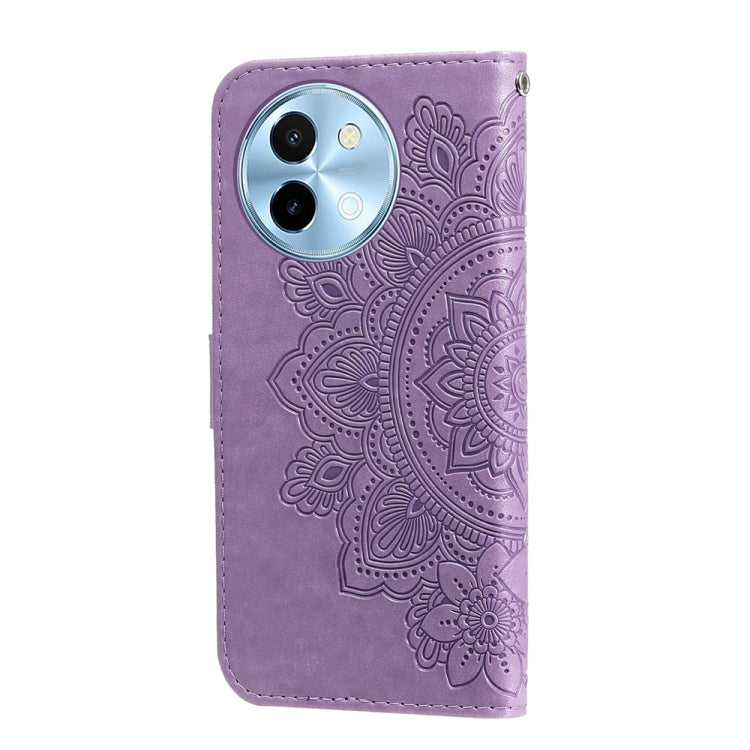 For vivo Y38 5G / T3x 5G Global 7-petal Flowers Embossing Leather Phone Case(Light Purple) - vivo Cases by PMC TechLife | Online Shopping South Africa | PMC TechLife | Buy Now Pay Later Mobicred