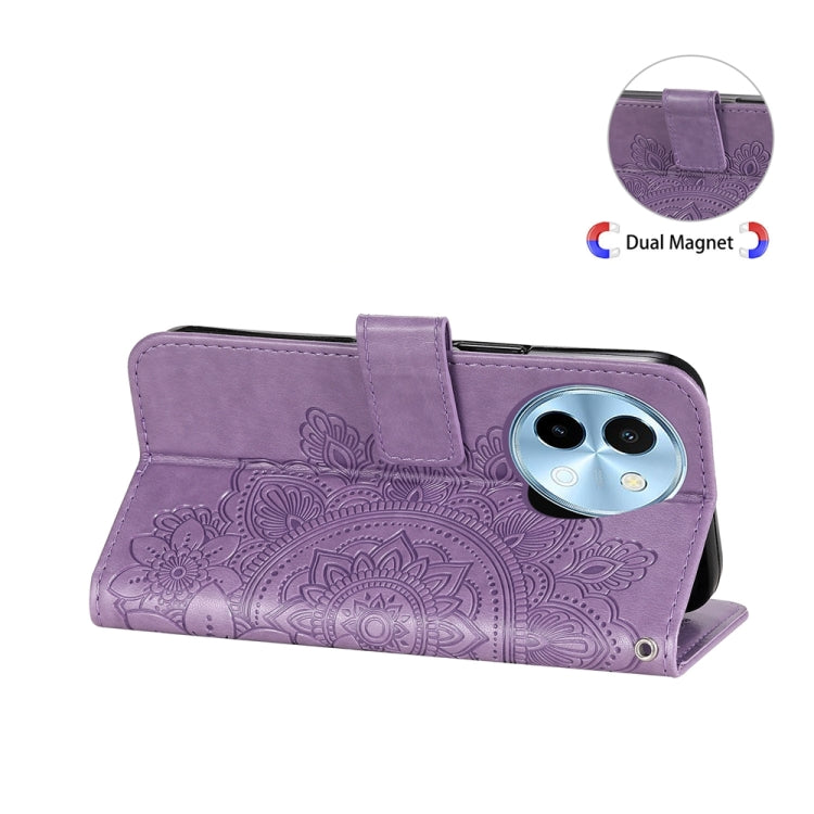 For vivo Y38 5G / T3x 5G Global 7-petal Flowers Embossing Leather Phone Case(Light Purple) - vivo Cases by PMC TechLife | Online Shopping South Africa | PMC TechLife | Buy Now Pay Later Mobicred