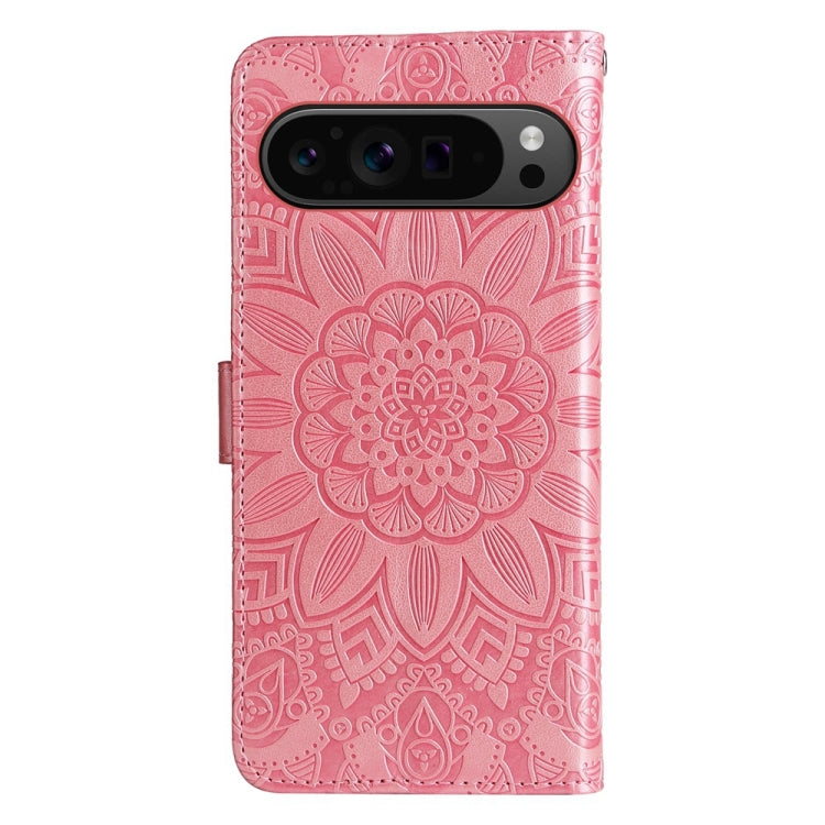 For Google Pixel 9 Pro Embossed Sunflower Leather Phone Case(Rose Gold) - Google Cases by PMC TechLife | Online Shopping South Africa | PMC TechLife | Buy Now Pay Later Mobicred