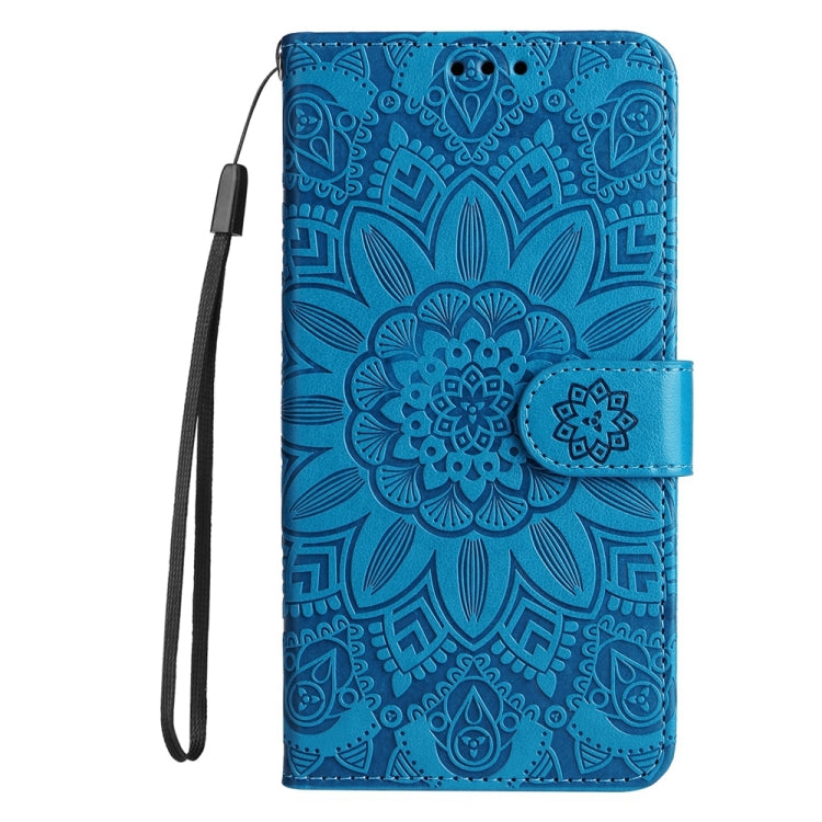 For Google Pixel 9 Embossed Sunflower Leather Phone Case(Blue) - Google Cases by PMC TechLife | Online Shopping South Africa | PMC TechLife | Buy Now Pay Later Mobicred