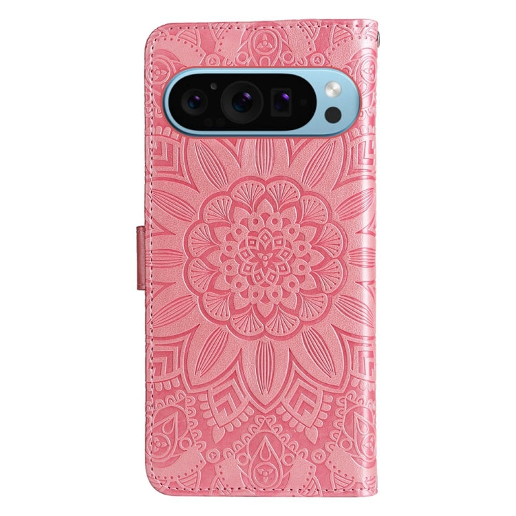 For Google Pixel 9 Embossed Sunflower Leather Phone Case(Rose Gold) - Google Cases by PMC TechLife | Online Shopping South Africa | PMC TechLife | Buy Now Pay Later Mobicred