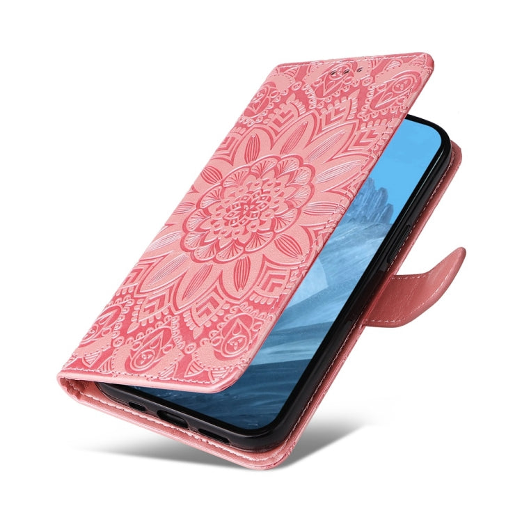 For Google Pixel 9 Embossed Sunflower Leather Phone Case(Rose Gold) - Google Cases by PMC TechLife | Online Shopping South Africa | PMC TechLife | Buy Now Pay Later Mobicred