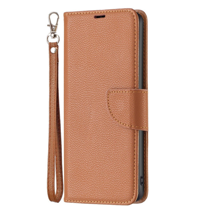 For iPhone 16 Plus Litchi Texture Pure Color Flip Leather Phone Case(Brown) - iPhone 16 Plus Cases by PMC TechLife | Online Shopping South Africa | PMC TechLife | Buy Now Pay Later Mobicred