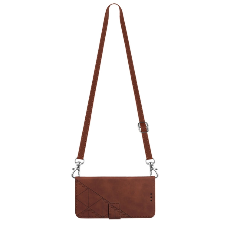 For Samsung Galaxy Z Fold5 5G Crossbody 3D Embossed Flip Leather Phone Case(Brown) - Galaxy Z Fold5 Cases by PMC TechLife | Online Shopping South Africa | PMC TechLife