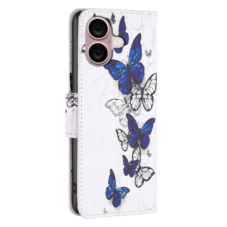 For iPhone 16 Plus Colored Drawing Pattern Flip Leather Phone Case(Butterflies) - iPhone 16 Plus Cases by PMC TechLife | Online Shopping South Africa | PMC TechLife | Buy Now Pay Later Mobicred