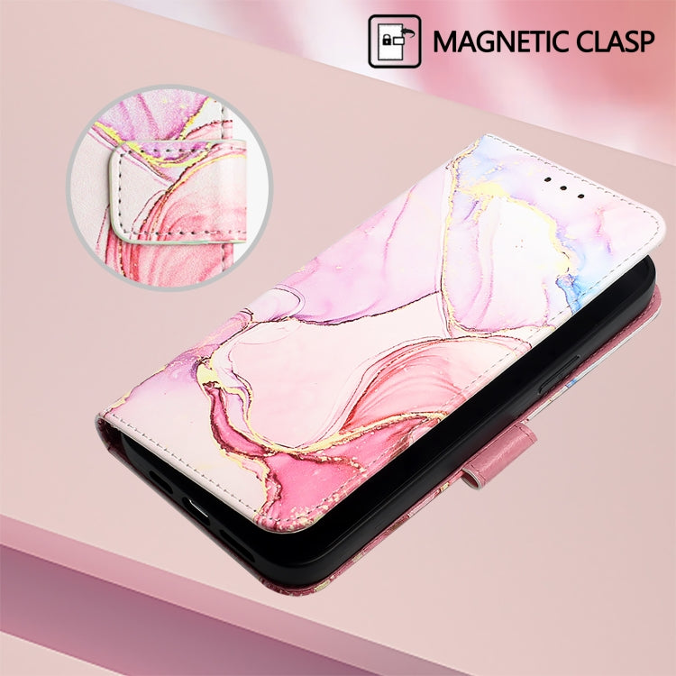 For iPhone 16e PT003 Marble Pattern Flip Leather Phone Case(Rose Gold) - iPhone 16e Cases by PMC TechLife | Online Shopping South Africa | PMC TechLife | Buy Now Pay Later Mobicred