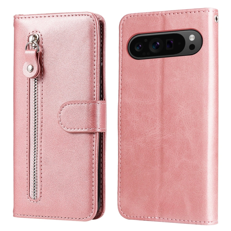 For Google Pixel 9 Pro Fashion Calf Texture Zipper Leather Phone Case(Rose Gold) - Google Cases by PMC TechLife | Online Shopping South Africa | PMC TechLife | Buy Now Pay Later Mobicred
