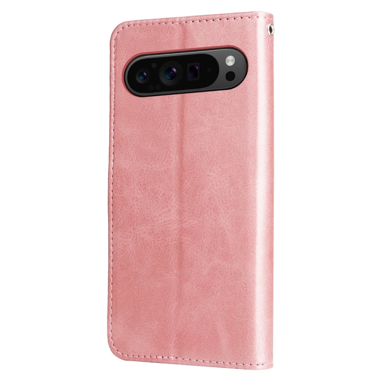 For Google Pixel 9 Pro Fashion Calf Texture Zipper Leather Phone Case(Rose Gold) - Google Cases by PMC TechLife | Online Shopping South Africa | PMC TechLife | Buy Now Pay Later Mobicred