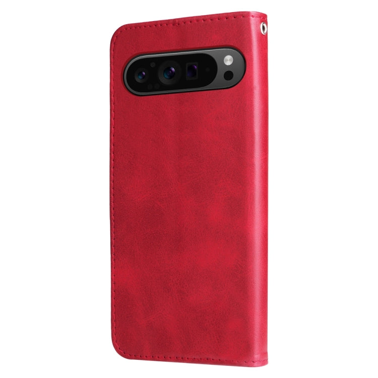 For Google Pixel 9 Pro Fashion Calf Texture Zipper Leather Phone Case(Red) - Google Cases by PMC TechLife | Online Shopping South Africa | PMC TechLife | Buy Now Pay Later Mobicred