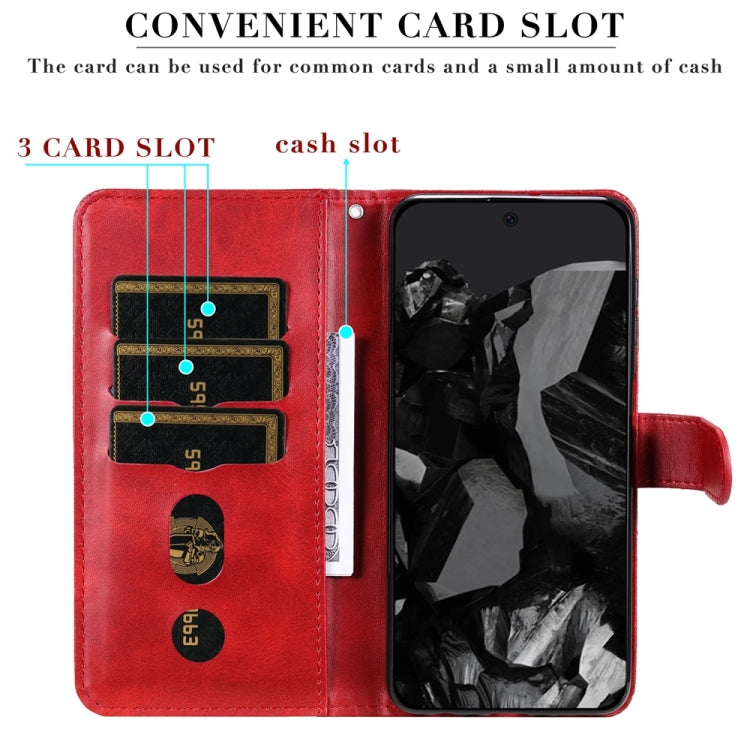 For Google Pixel 9 Pro Fashion Calf Texture Zipper Leather Phone Case(Red) - Google Cases by PMC TechLife | Online Shopping South Africa | PMC TechLife | Buy Now Pay Later Mobicred