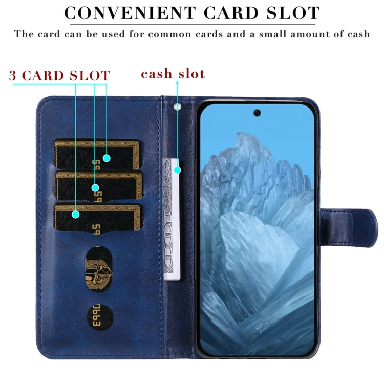For Google Pixel 9 Fashion Calf Texture Zipper Leather Phone Case(Blue) - Google Cases by PMC TechLife | Online Shopping South Africa | PMC TechLife | Buy Now Pay Later Mobicred