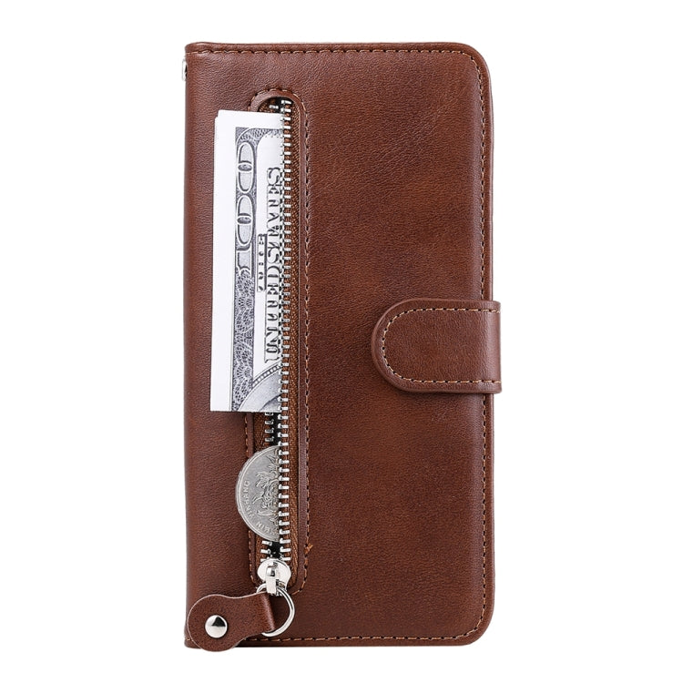 For Google Pixel 9 Fashion Calf Texture Zipper Leather Phone Case(Brown) - Google Cases by PMC TechLife | Online Shopping South Africa | PMC TechLife | Buy Now Pay Later Mobicred