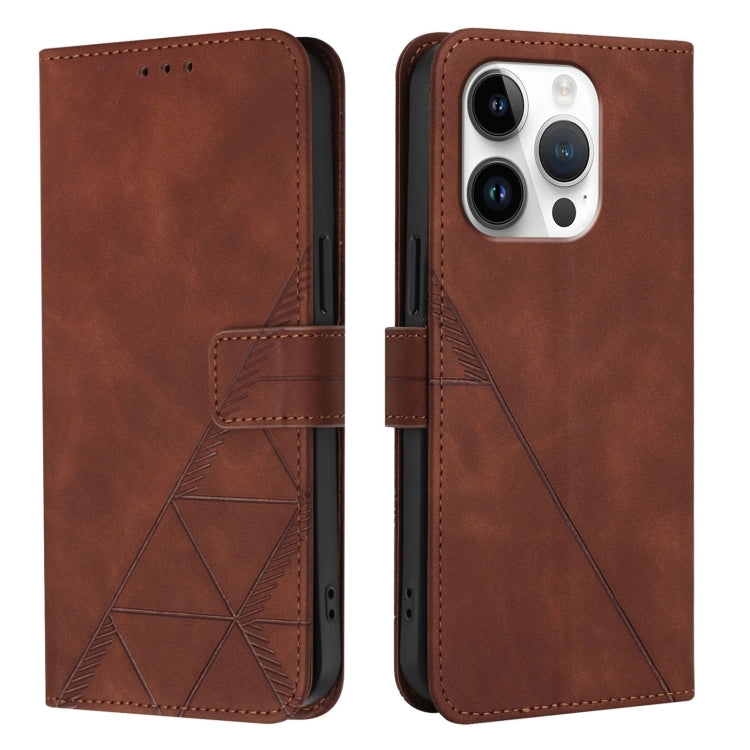 For iPhone 16 Pro Crossbody 3D Embossed Flip Leather Phone Case(Brown) - iPhone 16 Pro Cases by PMC TechLife | Online Shopping South Africa | PMC TechLife | Buy Now Pay Later Mobicred