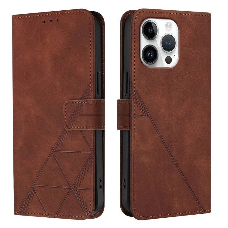 For iPhone 16 Pro Max Crossbody 3D Embossed Flip Leather Phone Case(Brown) - iPhone 16 Pro Max Cases by PMC TechLife | Online Shopping South Africa | PMC TechLife | Buy Now Pay Later Mobicred