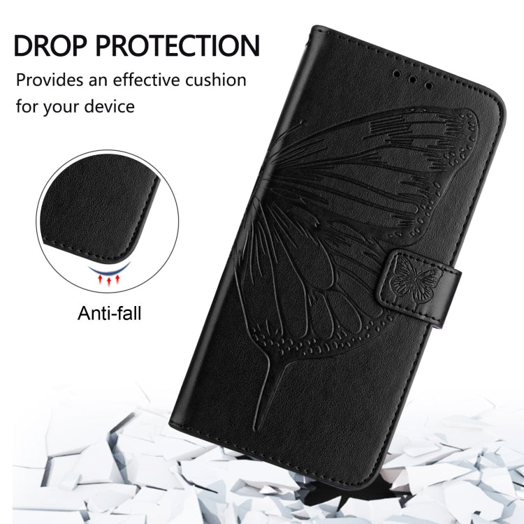 For iPhone 16 Pro Max Embossed Butterfly Leather Phone Case(Black) - iPhone 16 Pro Max Cases by PMC TechLife | Online Shopping South Africa | PMC TechLife | Buy Now Pay Later Mobicred