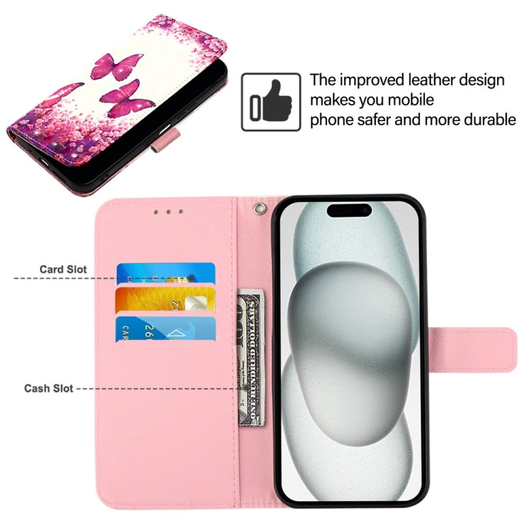 For iPhone 16 3D Painting Horizontal Flip Leather Phone Case(Rose Butterfly) - iPhone 16 Cases by PMC TechLife | Online Shopping South Africa | PMC TechLife | Buy Now Pay Later Mobicred