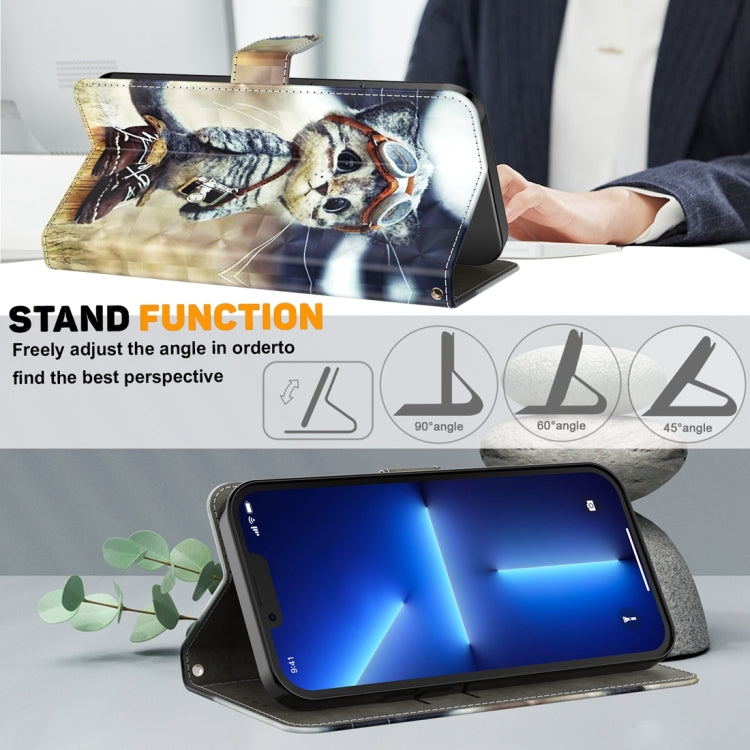 For Google Pixel 9 3D Painted Pattern Leather Phone Case(Naughty Cat) - Google Cases by PMC TechLife | Online Shopping South Africa | PMC TechLife | Buy Now Pay Later Mobicred