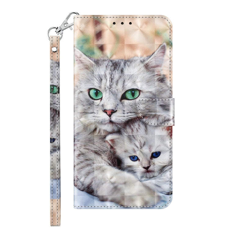 For Google Pixel 9 3D Painted Pattern Leather Phone Case(Two Loving Cats) - Google Cases by PMC TechLife | Online Shopping South Africa | PMC TechLife | Buy Now Pay Later Mobicred