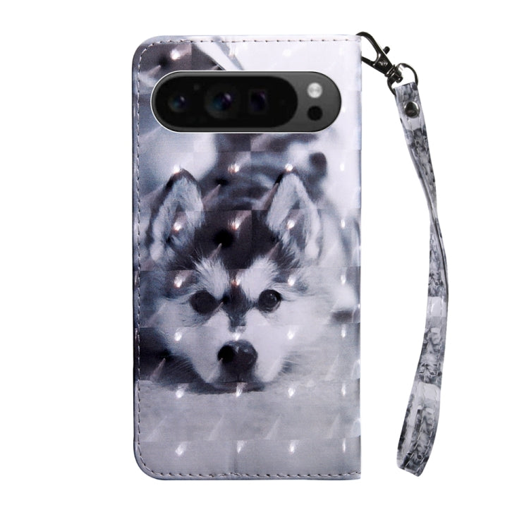 For Google Pixel 9 3D Painted Pattern Leather Phone Case(Husky) - Google Cases by PMC TechLife | Online Shopping South Africa | PMC TechLife | Buy Now Pay Later Mobicred