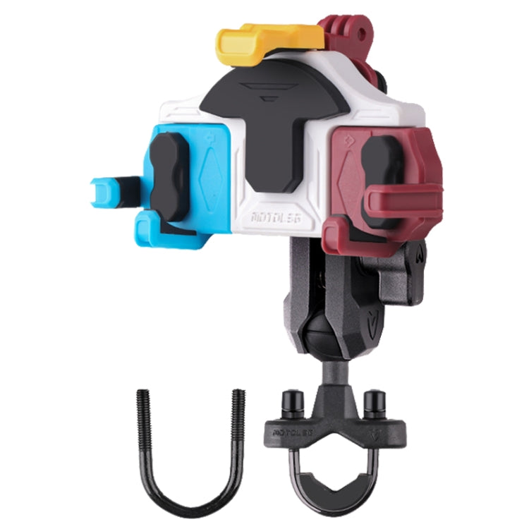 MOTOSLG Crab Motorcycle Phone Clamp Bracket U-Type Headbar Mount(Blue White Red) - free shipping - PMC TechLife - Order now!
