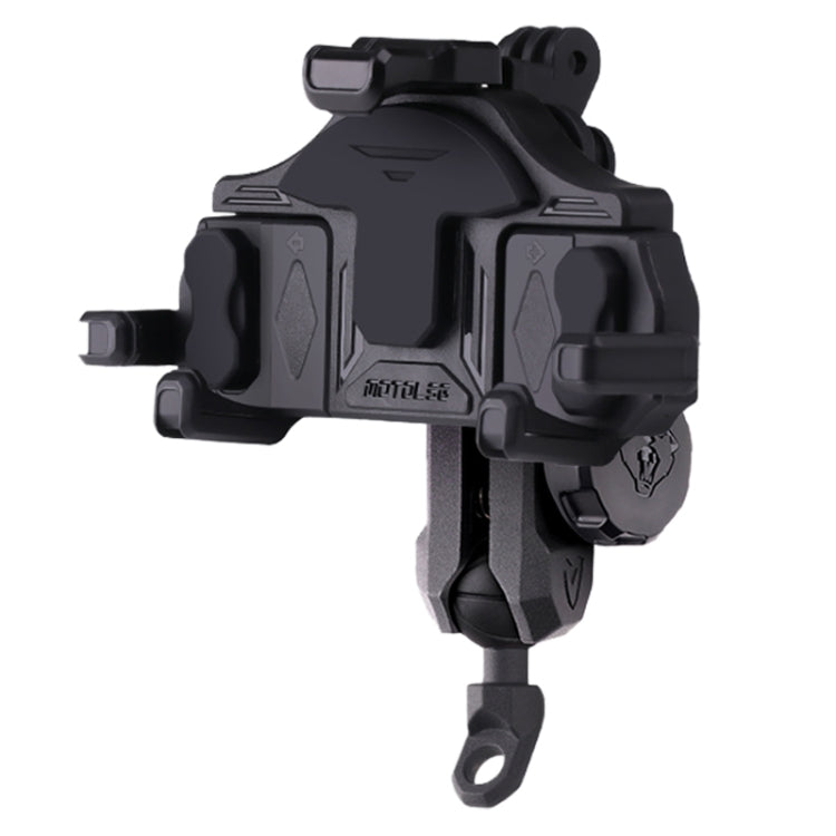 MOTOSLG Crab Motorcycle Phone Clamp Bracket L-Type Rear Mirror Mount with Anti-theft Lock(Black) - free shipping - PMC TechLife - Order now!