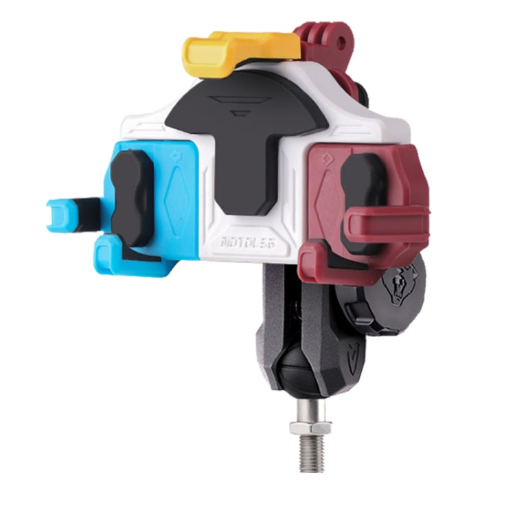 MOTOSLG Crab Motorcycle Phone Clamp Bracket M10 Ballhead Mount with Anti-theft Lock(Blue White Red) - free shipping - PMC TechLife - Order now!
