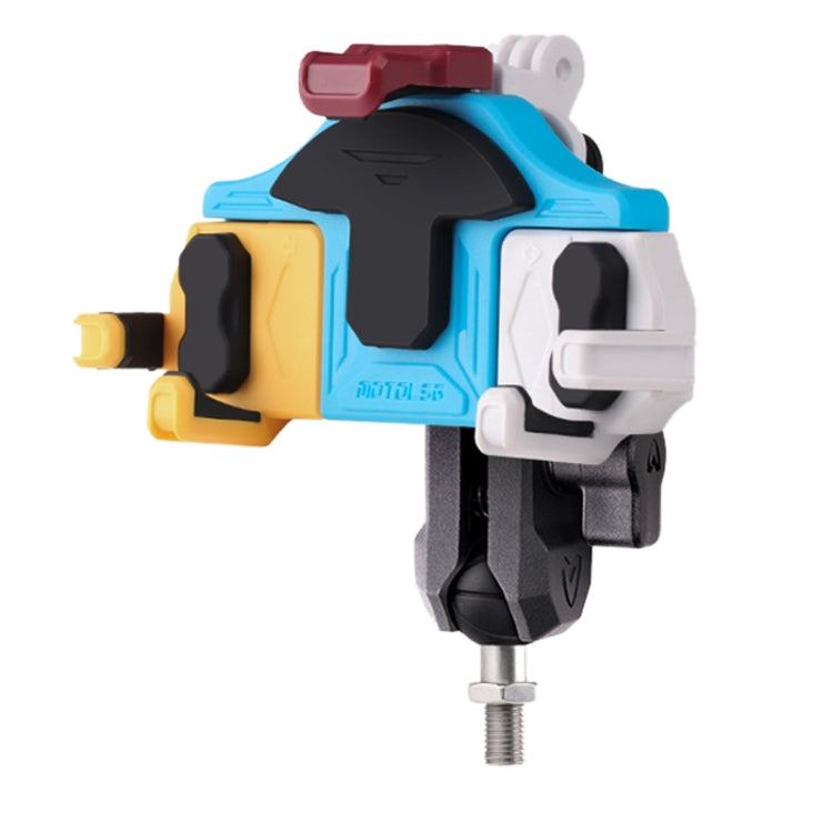MOTOSLG Crab Motorcycle Phone Clamp Bracket M10 Ballhead Mount(Yellow Blue White) - Holder by MOTOLSG | Online Shopping South Africa | PMC TechLife | Buy Now Pay Later Mobicred