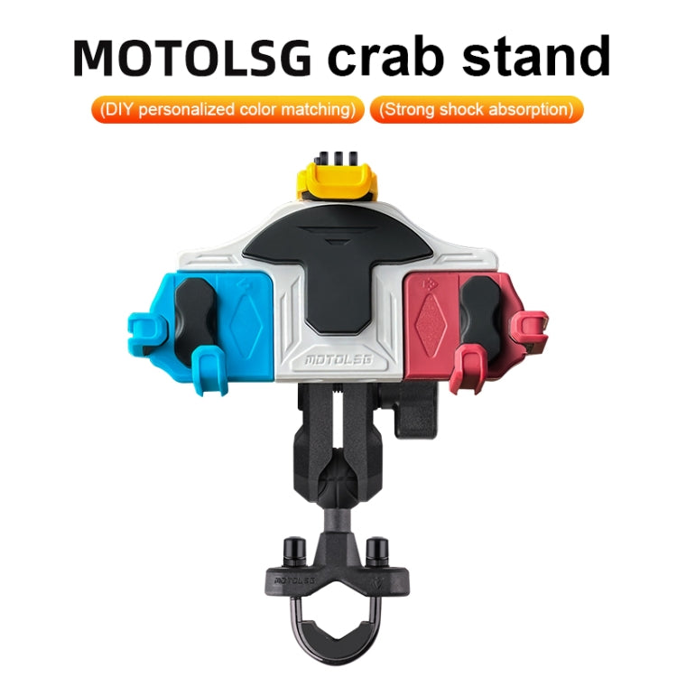 MOTOSLG Crab Motorcycle Phone Clamp Bracket L-Type Rear Mirror Mount with Anti-theft Lock(Black) - free shipping - PMC TechLife - Order now!