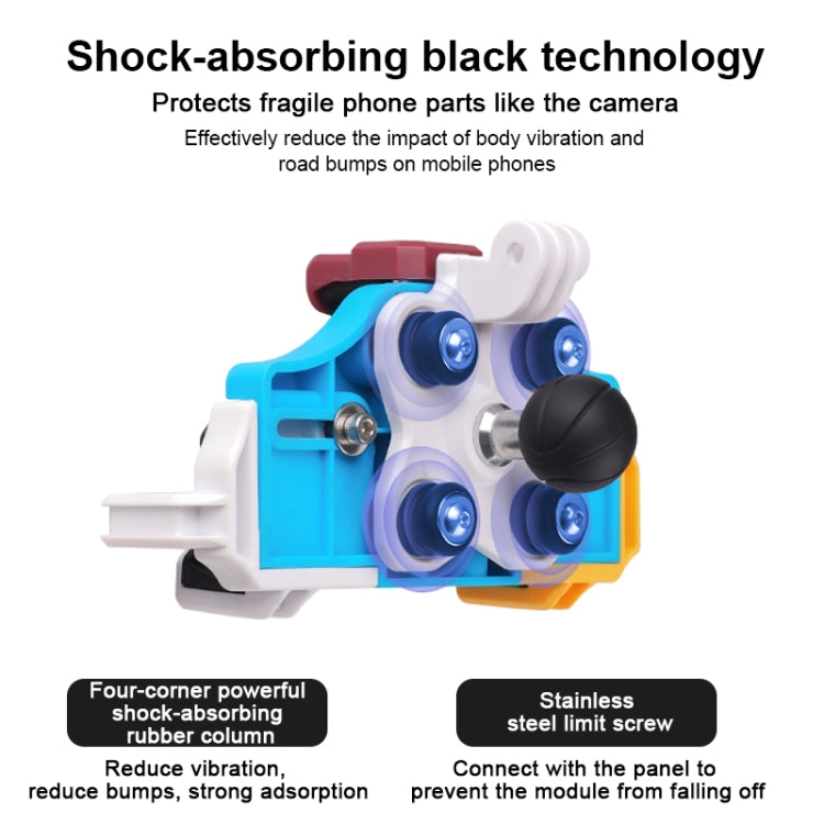 MOTOSLG Crab Motorcycle Phone Clamp Bracket O-Type Rear Mirror Mount(Black) - Holder by MOTOLSG | Online Shopping South Africa | PMC TechLife | Buy Now Pay Later Mobicred