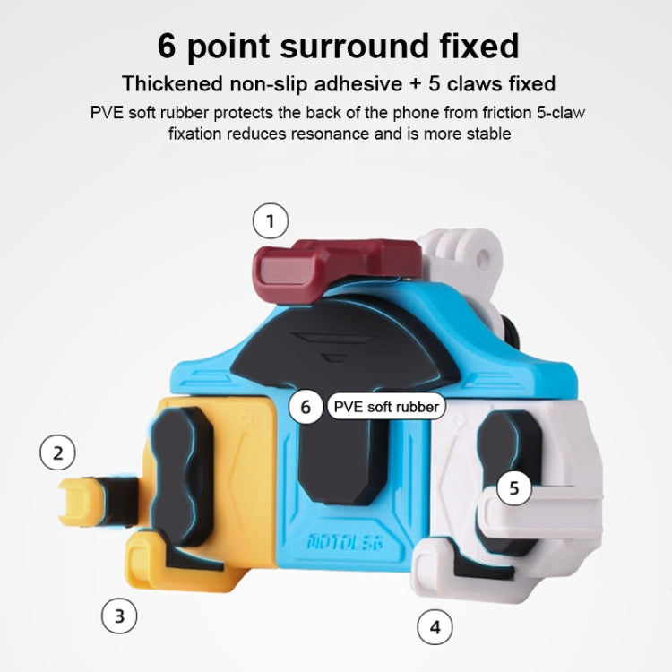 MOTOSLG Crab Motorcycle Phone Clamp Bracket M10 Ballhead Mount with Anti-theft Lock(Yellow Blue White) - free shipping - PMC TechLife - Order now!