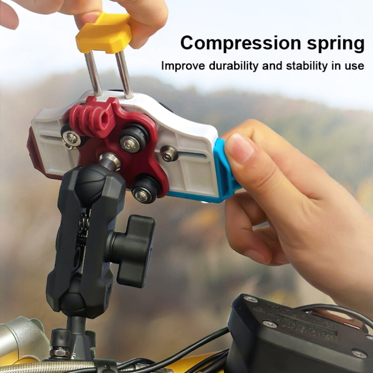 MOTOSLG Crab Motorcycle Phone Clamp Bracket L-Type Rear Mirror Mount(Yellow Blue White) - free shipping - PMC TechLife - Order now!
