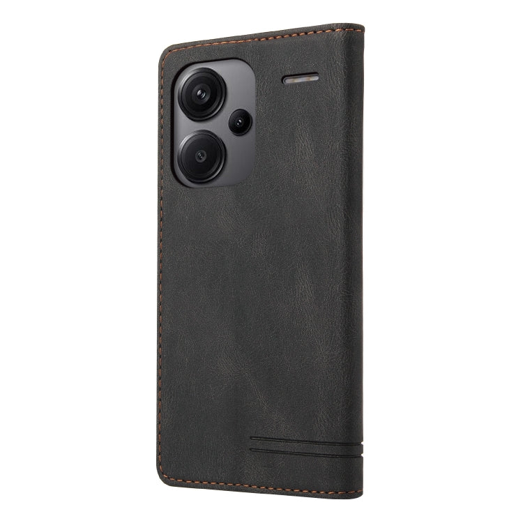 For Xiaomi Redmi Note 13 Pro+ Skin Feel Anti-theft Brush Horizontal Flip Leather Case with Holder(Black) - Note 13 Pro+ Cases by PMC TechLife | Online Shopping South Africa | PMC TechLife | Buy Now Pay Later Mobicred