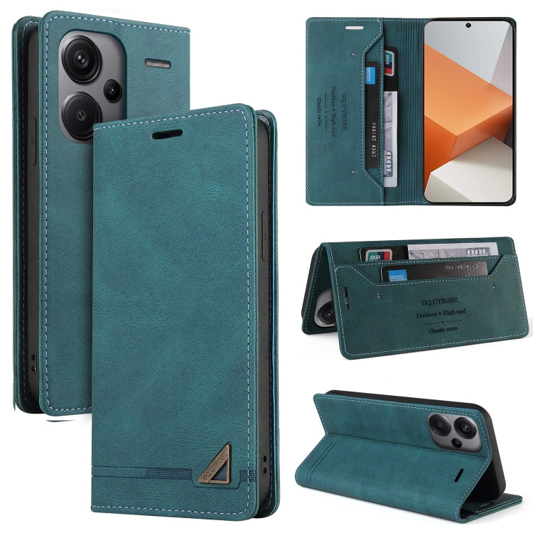 For Xiaomi Redmi Note 13 Pro+ Skin Feel Anti-theft Brush Horizontal Flip Leather Case with Holder(Blue) - Note 13 Pro+ Cases by PMC TechLife | Online Shopping South Africa | PMC TechLife