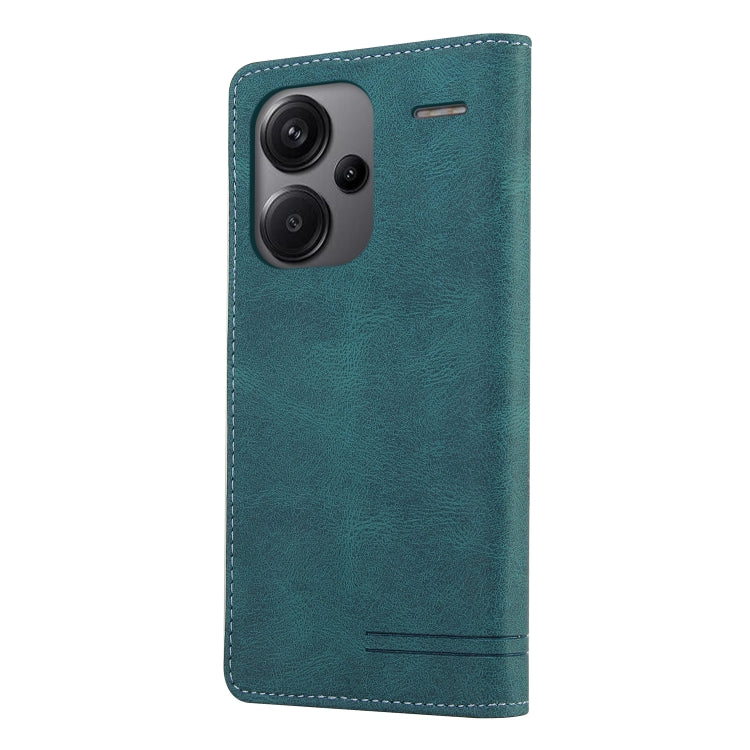 For Xiaomi Redmi Note 13 Pro+ Skin Feel Anti-theft Brush Horizontal Flip Leather Case with Holder(Blue) - Note 13 Pro+ Cases by PMC TechLife | Online Shopping South Africa | PMC TechLife