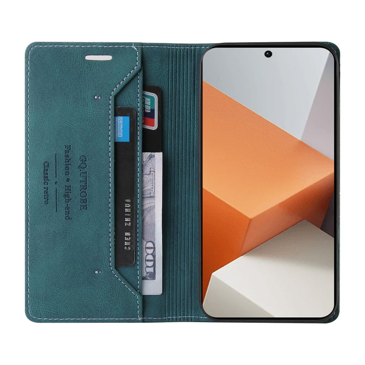 For Xiaomi Redmi Note 13 Pro+ Skin Feel Anti-theft Brush Horizontal Flip Leather Case with Holder(Blue) - Note 13 Pro+ Cases by PMC TechLife | Online Shopping South Africa | PMC TechLife