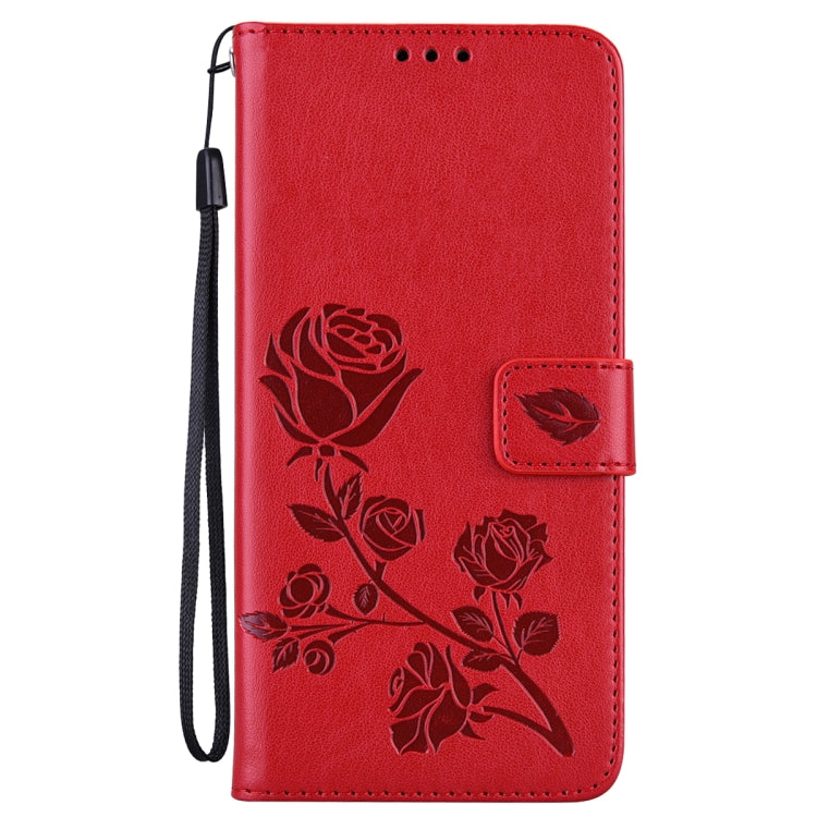 For Xiaomi Redmi Note 12 5G Global/Poco X5 Rose Embossed Flip PU Leather Phone Case(Red) - free shipping - PMC TechLife - Order now!