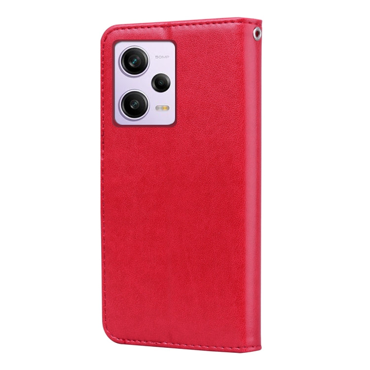 For Xiaomi Redmi Note 12 5G Global/Poco X5 Rose Embossed Flip PU Leather Phone Case(Red) - free shipping - PMC TechLife - Order now!