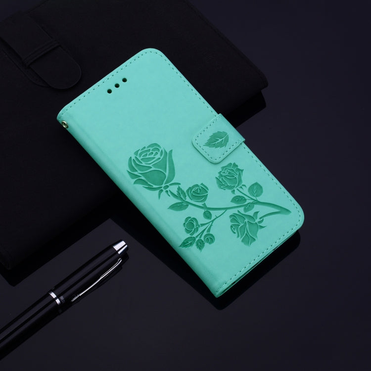 For Xiaomi Redmi Note 12 Pro 5G Global Rose Embossed Flip PU Leather Phone Case(Green) - Xiaomi Cases by PMC TechLife | Online Shopping South Africa | PMC TechLife | Buy Now Pay Later Mobicred