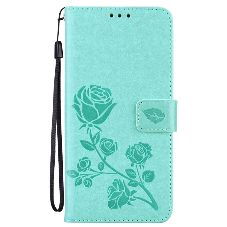 For Xiaomi Redmi Note 12 Pro 5G Global Rose Embossed Flip PU Leather Phone Case(Green) - Xiaomi Cases by PMC TechLife | Online Shopping South Africa | PMC TechLife | Buy Now Pay Later Mobicred