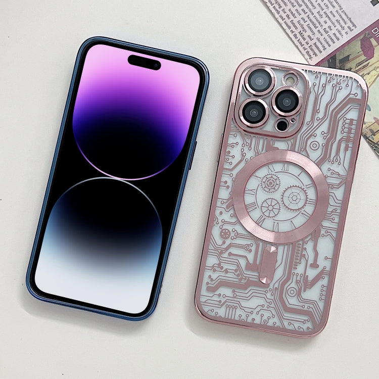 For iPhone 11 Pro Electroplated Circuit Board Pattern MagSafe Phone Case(Purple) - iPhone 11 Pro Cases by PMC TechLife | Online Shopping South Africa | PMC TechLife