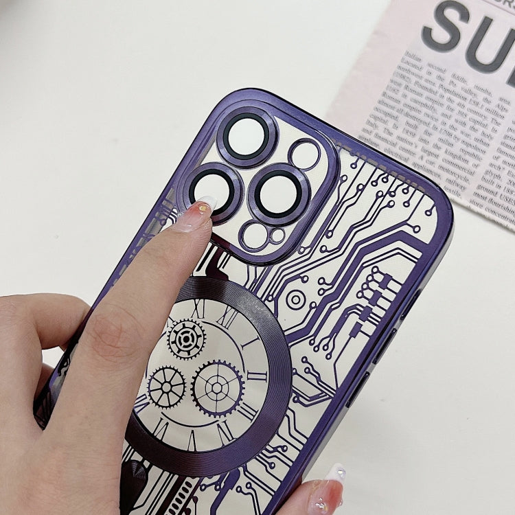 For iPhone 11 Electroplated Circuit Board Pattern MagSafe Phone Case(Silver) - iPhone 11 Cases by PMC TechLife | Online Shopping South Africa | PMC TechLife