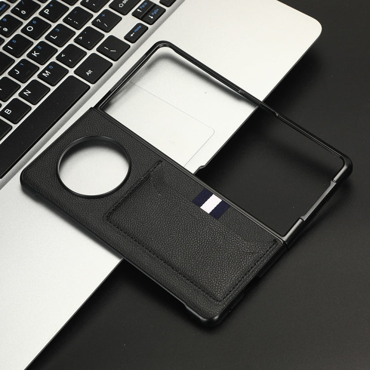 For Tecno Phantom V Fold Litchi Texture Card Slots Back Cover Phone Case(Black) - Tecno Cases by PMC TechLife | Online Shopping South Africa | PMC TechLife
